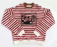 ミッキーマウス クルーネック レッド×ベージュ Sサイズ 「ディズニーミッキーマウス×Keith Haring」