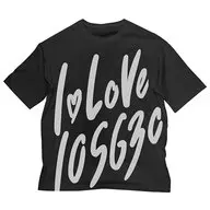 I LOVE 105630大版T恤黑色L尺寸