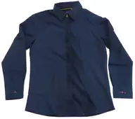 Mikazuki Munechika Model Collaboration Shirt Navy Blue Ladies S Size "Sword Ranmai -ONLINE - ×FLEX JAPAN"