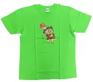 Hie full color T-shirt green L size "Work Cat × Monster Hunter"