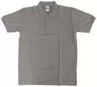 Embroidered Nyanko-sensei Kanoko Polo Shirt Gray L Size "Natsume's BOOK of FRIENDS"