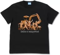 Make a campsite! T-Shirt Black L Size "Eiga Laid-Back Camp"