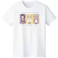 幽霊ちゃん＆みゃーこ＆リリィ Tシャツ ホワイト メンズLサイズ 「社畜さんは幼女幽霊に癒されたい。」