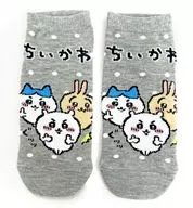 Chiikawa & Hachiware & Usagi Socks Gray 23-25 cm "Chiikawa é pequeno e bonito × shimamura"