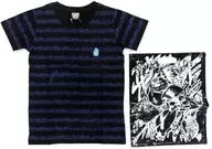 擬音総柄 Tシャツ ブラック×パープル Lサイズ 「ジョジョの奇妙な冒険×BEAMS」