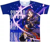 E. Yuki Full Graphic T-Shirt Purple L Size "SWORD ART ONLINE"