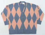 ハウル(ダイヤモンド) カーディガン サックスブルー×サーモンピンク XSサイズ 「ロエベ×ハウルの動く城」