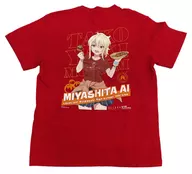 Ai Miyashita collaboration T-shirt red L size "Love Live! Nijigasaki Gakuen School idol Club Aichan's Takoyaki Museum" goods