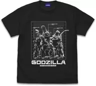 Historical Godzilla Height Comparison Table T-Shirt Sumi L Size "Godzilla Series"