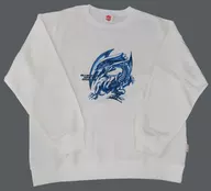 Blue Eye Hakuryu Sweat Pullover (Long Sleeve) White Men L Size "Yu-Gi-Oh! Duel Monsters 25th Anniversary ×GU"