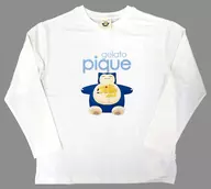 B. Pikachu & Snorlax Sleep one point long T white unisex M-L size "Pocket Monsters Pokemon Sleep meets GELATO PIQUE"