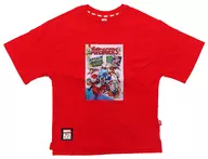 Mickey and Friends Marvel Half Sleeve T-Shirt Red L Size The Avengers Disney100 special MARVEL comic cover series 「 Disney 」 Limited to Disney Store