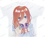 中野三玖(制服エプロンver.) 描き下ろしイラスト Ani-Art clear label フルグラフィックTシャツ ホワイト ユニセックスMサイズ 「映画 五等分の花嫁」