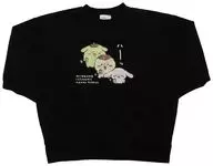 くりまんじゅう＆ポムポムプリン＆シナモロール トレーナー ブラック Mサイズ 「ちいかわ なんか小さくてかわいいやつ×サンリオキャラクターズ×Avail」