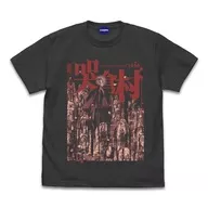 哭倉 Mura and Kitaro's Father T-Shirt Sumi L Size "Kitaro's Birth, Gegege no Nazo"
