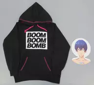 BOOMBOOMBOMB柄 ビッグロゴパーカ(ビッグフェイスラベル付き)レディースLサイズ 「ドリフェス!×しまむら」