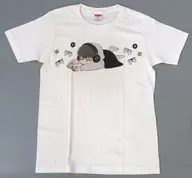 [Damaged Item] Natsuki Hanae x Taro MOMOSE ×VILLAGEVANGUARD Print T-Shirt (Nebobari) White M Size "87 VANGUARD"