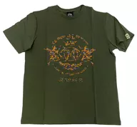 Maki Daikoku Live? STEP! Season III main logo T-shirt khaki M size "Maki Ohguro 2018 Live-STEP! ～ Higher ↑ ↑ ↑ ↑ Middle-aged man get hot! Greatest Hits + ～ SEASON III"