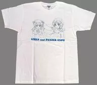 西住みほ＆島田愛里寿 Tシャツ ホワイト XLサイズ 「10th Anniversary ガールズ＆パンツァー博覧会 ～これまでと、これから～」