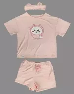 Little Kawa Lounge Hair Band Set (Half Sleeve & Short Pants) Pink L Size "GU× Little Kawa is so small and cute."