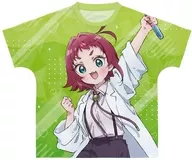 Kusuri Yakuzen Full Graphic T-Shirt Green Unisex L Size "I love you so much, so much, so much, 100 girls"