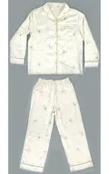 Kirby & Waddy (ALLOVER) Satin Pijamas (manga larga y pantalones largos) Crema M "Kirby's Dream Land ×GU"