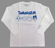 Tamagotchi×COIN PARKING DELIVERY long sleeve T-Shirt White L Size "Iwai 28 Shunen! Tamagotchi Basude!"