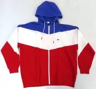 ULTRAMAN TIGA Zip-Up Hoodie Blue x White x Red, L size "ULTRAMAN TIGA ×FILA" ツブラヤストア limited