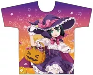天野灯 描き下ろし ハロウィン フルグラフィックTシャツ 綿ライク フルカラー Lサイズ 「となりの吸血鬼さん」