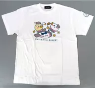 Little Kawa & Hachiware & Usagi (Falling Trio) T-Shirt White L Size "Little Kawa is a little cute little guy Little Kawa Bakery"