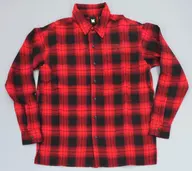 BTS ON flannel Shirt 02 Black x Red M Size