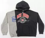 BTS(防弾少年団) VARSITY ZIP-UP HOODIE(ジップアップパーカー) 02 ブラック×グレー Lサイズ 「BTS POP-UP ： MAP OF THE SOUL」