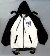 LOGO装饰连帽外套黑色×白色均码