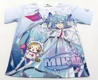 Hatsune Miku Full Graphic T-shirt Blue M Size "Hatsune Miku x Rascal 2024"