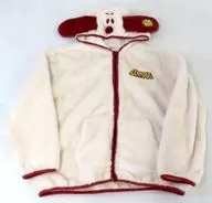Snoopy (Dance with Snoopy) Fluffy Zipper Hoodie White x Red, L size "PEANUTS (Snoopy)" Universal Studios Japan limited.