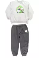 Little Kawa & Hachiwale & Rabbit (Melon) Men's Top and Bottom Set : Gray x Black 4L Size "Little Kawa is Small and Cute Lady x Shimamura"