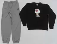 Medama Oyaji Mini Fleece-Lined Top & Bottoms Set Black / Grey 3L Size "GeGeGe-no-Kitaro"