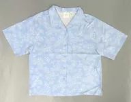 総柄 ちいかわたちの夏休み パターンシャツ(半袖) ブルー 女性用3XLサイズ 「ちいかわ なんか小さくてかわいいやつ×GU」 オンラインストア限定