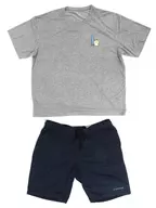 うさぎ ちいかわたちの夏休み ドライパイルセット(半袖＆ショートパンツ) グレー 男性用3XLサイズ 「ちいかわ なんか小さくてかわいいやつ×GU」 オンラインストア限定
