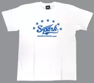 Nana Mizuki T-Shirts (Blue Lamé Logo) White Free Size "NANA live spark 2004 ～ summer ～"