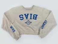 Logo THANK ANTI BIAS Cropped Sweatshirt Heather Gray Free Size "Paradox Live" THANK 2023 AW COLLECTION