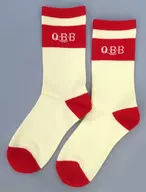ロゴ(ホワイト×レッド/Q・B・B白文字) くつ下 「ドキドキくじ×六甲バター Q・B・Bチーズくじ」 F賞