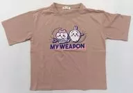 ハチワレ＆うさぎ(MY WEAPON) Tシャツ ライトブラウン Lサイズ 「ちいかわ なんか小さくてかわいいやつ×しまむら」