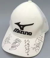 岡本綾子＆服部真夕＆藤井かすみ＆新崎弥生 直筆サイン入りキャップ ホワイト