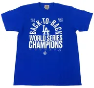 ロサンゼルス・ドジャース Fanatics Back to Back 2024 2025 連覇 ワールドシリーズ優勝Tシャツ ブルー Lサイズ