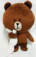 BROWN BIG Plush toy 2 "GLOBAL MESSENGER LINE"