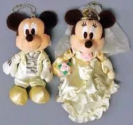Mickey & minnie (wedding) Plush toy badge "Disney" Tokyo Disney Resort only