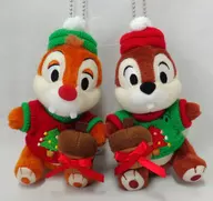 Chip & Dale (Disney Gift of Christmas) Plush toy badge set "Christmas Fantasy 2017" limited to Tokyo Disney Land