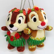 Chip&Dale(草裙舞)毛绒玩偶徽章SET东京迪士尼乐园限定