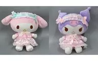 2-Type Set Recommended Diary night wear BIG Plush toy "My Melody, Kuromi"